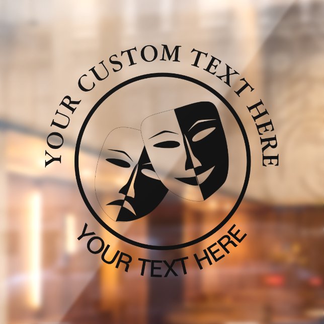 Autocollant Pour Fenêtre Théâtre Masque Comédie Tragédie Noir Blanc (Feuille 2)