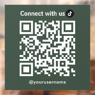 Autocollant Pour Fenêtre Tiktok Connectez-Vous Avec Nous Qr Code Forest Gre
