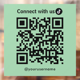 Autocollant Pour Fenêtre Tiktok Se Connecter Avec Nous Qr Code Mint Green