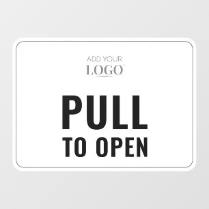 Autocollant Pour Fenêtre Tirez pour Ouvrir   Logo de Porte de Entreprise Mi