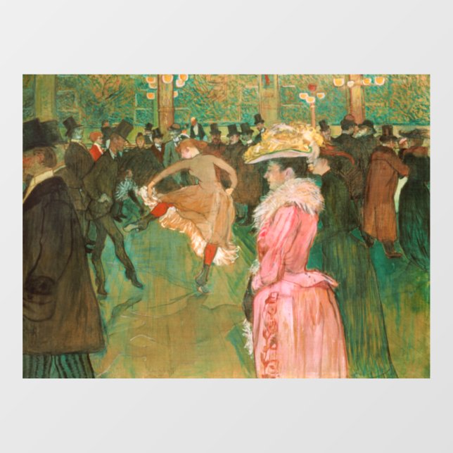 Autocollant Pour Fenêtre Toulouse-Lautrec - Au Rouge, La Danse (Feuille)