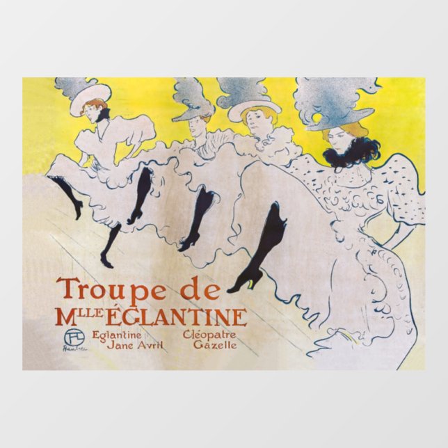 Autocollant Pour Fenêtre Toulouse-Lautrec - Troupe de Mlle Eglantine (Feuille)
