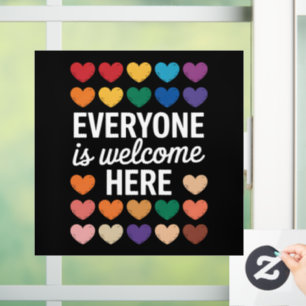 Autocollant Pour Fenêtre Tout le monde est le bienvenu ici LGBTQ