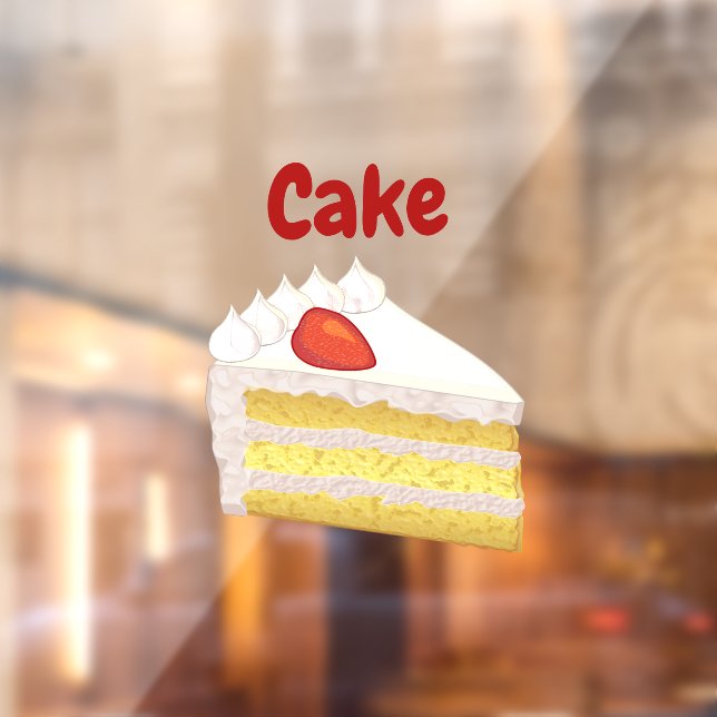 Autocollant Pour Fenêtre Tranche de gâteau avec nom personnalisé, entrepris (Feuille 2)