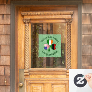 Autocollant Pour Fenêtre Trèfle personnalisé afro-américain irlandais améri