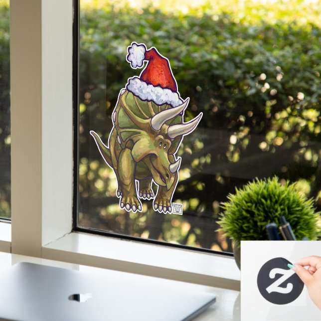 Autocollant Pour Fenêtre Tricératops Festive Clouage de la fenêtre de Noël (Bureau)
