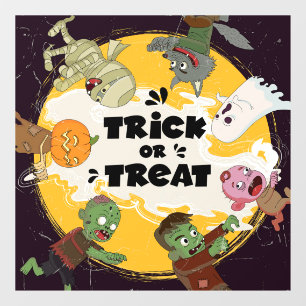 Autocollant Pour Fenêtre Trick ou traiter les caractères d'Halloween
