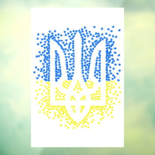 Autocollant Pour Fenêtre Trident de l'emblème ukrainien tryzub dispersant l