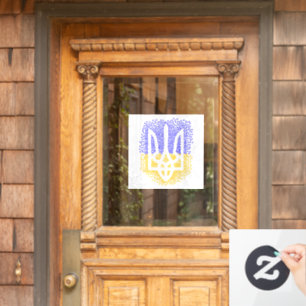 Autocollant Pour Fenêtre Trident heraldique ukrainien tryzub étoiles disper