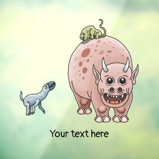 Autocollant Pour Fenêtre Trois dinosaures mignons