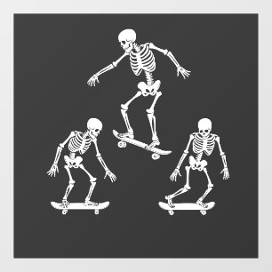 Autocollant Pour Fenêtre Trois skateboard Éffrayant Skeleton Halloween
