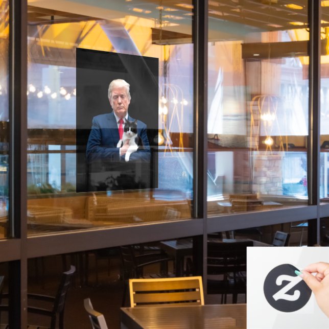 Autocollant Pour Fenêtre Trump 2024 Cat MAGA Funny Trump Cat (Fenêtre du restaurant)
