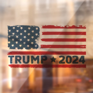 Autocollant Pour Fenêtre Trump 2024 Drapeau Amérique