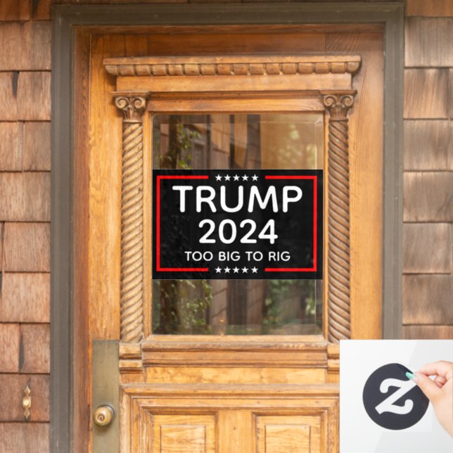 Autocollant Pour Fenêtre Trump 2024 Trop Gros Pour Être Trompé (Porte d'accueil)