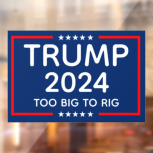 Autocollant Pour Fenêtre Trump 2024 Trop Gros Pour Être Trompé