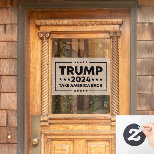 Autocollant Pour Fenêtre Trump 2024 : Trump et l'Amérique (Porte d'accueil)