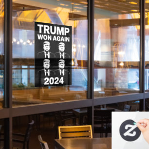 Autocollant Pour Fenêtre Trump a encore gagné Élection 2024 Jour d'investit