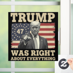 Autocollant Pour Fenêtre Trump avait raison sur tout USA Amérique