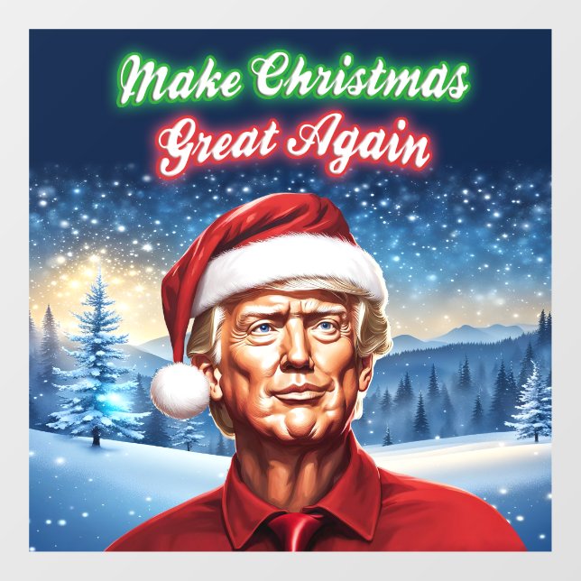 Autocollant Pour Fenêtre Trump - Rendre sa grandeur à Noël (Feuille)