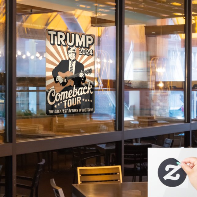 Autocollant Pour Fenêtre TRUMP vintage 2024 Rocks COMEBACK TOUR (Fenêtre du restaurant)