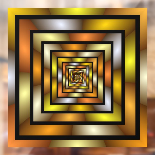 Autocollant Pour Fenêtre Tunnel lumineux coloré Trippy Fractal Graphisme (Feuille 2)