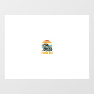 Autocollant Pour Fenêtre Turtle Papa Rétro Coucher de soleil Vintage Gravur