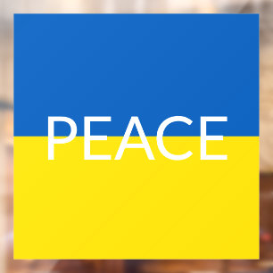 Autocollant Pour Fenêtre Ukraine bleu paix jaune drapeau de texte personnal