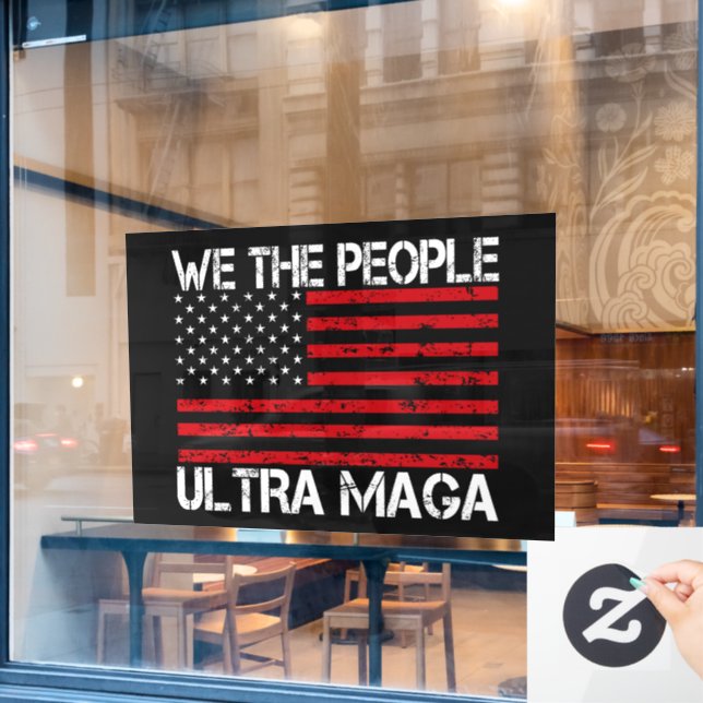 Autocollant Pour Fenêtre Ultra Maga Pro Trump 2024 Drôle Républicain (Fenêtre de café)