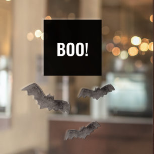 Autocollant Pour Fenêtre Un Boo Noir Simple Happy Halloween