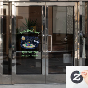 Autocollant Pour Fenêtre Un joli poisson heureux dans l'espace dessin animé