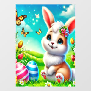 Autocollant Pour Fenêtre Un lapin heureux