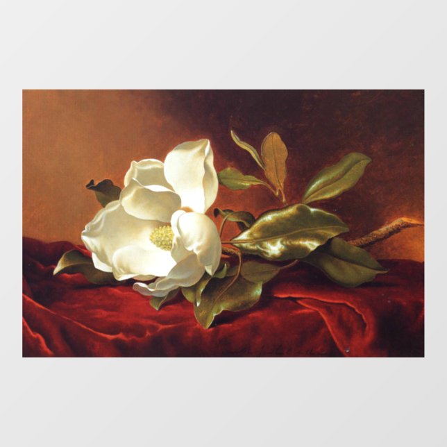 Autocollant Pour Fenêtre Un Magnolia sur le Velours rouge, célèbre peinture (Feuille)