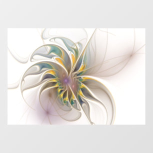 Autocollant Pour Fenêtre Un ornement fractal coloré. Art floral abstrait
