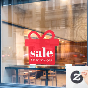 Autocollant Pour Fenêtre Vacances - Pourcentage hors magasin - Clôture de l