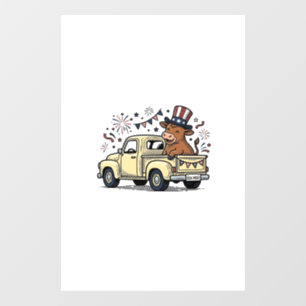 Autocollant Pour Fenêtre Vache patriotique conception vectorielle de camion