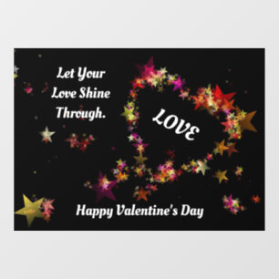 Autocollant Pour Fenêtre Valentine Stars Coeur Clouer fenêtre