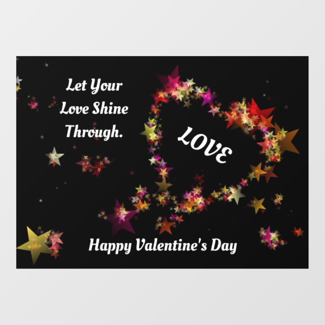 Autocollant Pour Fenêtre Valentine Stars Coeur Clouer fenêtre (Feuille)