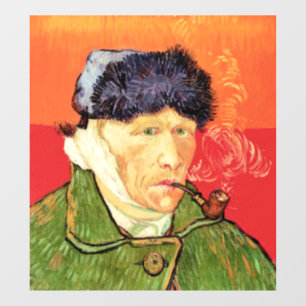 Autocollant Pour Fenêtre Van Gogh - Autoportrait avec oreille et tuyau en b
