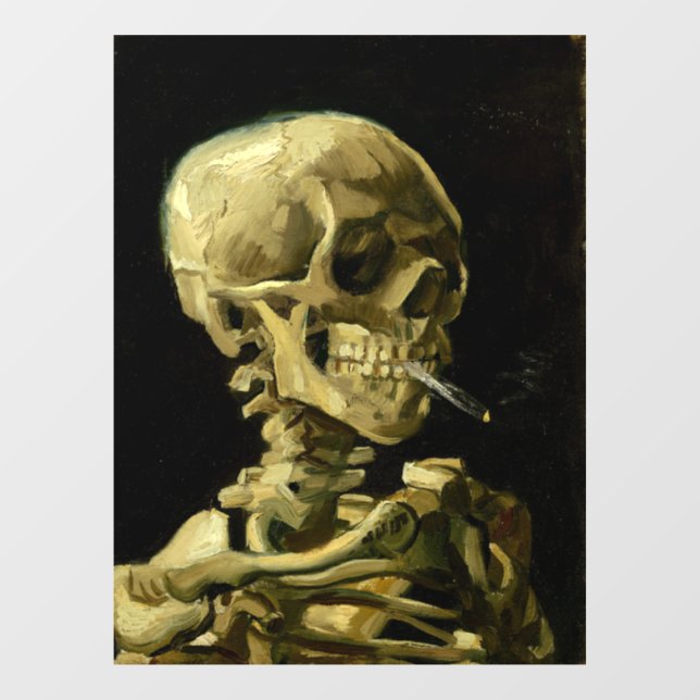 Autocollant Pour Fenêtre Van Gogh Fumer du squelette (Feuille)