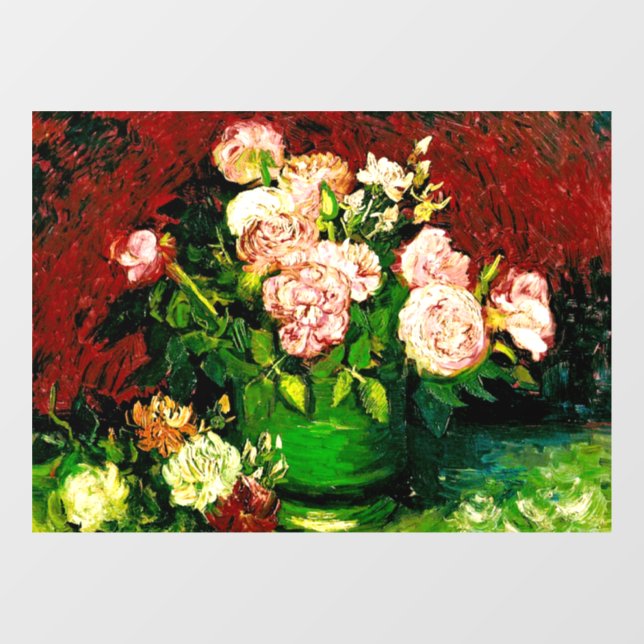 Autocollant Pour Fenêtre Van Gogh Peonies et Roses (Feuille)