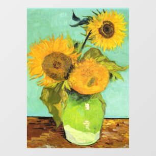 Autocollant Pour Fenêtre Van Gogh - Vase avec trois tournesols