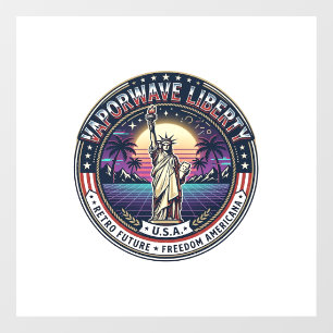 Autocollant Pour Fenêtre Vaporwave Liberté Patriotique Patriotique Vaporwav