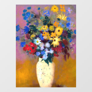 Autocollant Pour Fenêtre Vase blanc avec fleurs Odilon Redon
