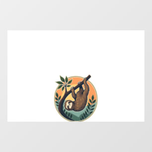 Autocollant Pour Fenêtre Vecteur de paresseux vintage Badge rétro faune 2