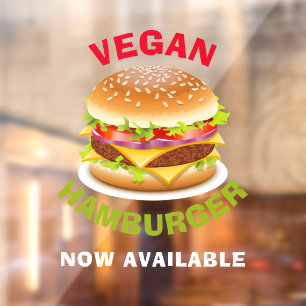 Autocollant Pour Fenêtre Vegan Hamburger Fenêtre personnalisée Clouer