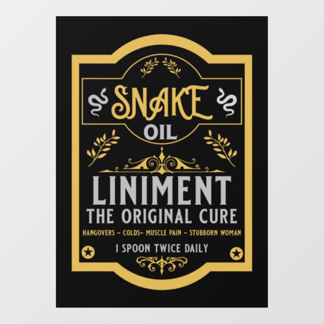 Autocollant Pour Fenêtre Vendeur d'huile de serpent cadeaux amusants pour l (Feuille)