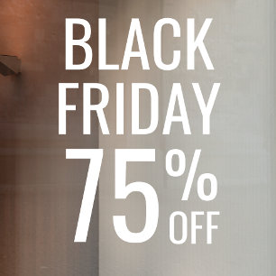 Autocollant Pour Fenêtre Vente au magasin Black Friday   Blanc minimal pour