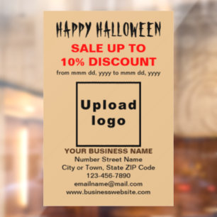 Autocollant Pour Fenêtre Vente commerciale d'Halloween sur marron clair