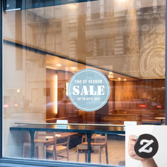 Autocollant Pour Fenêtre Vente de magasin d'affaires bleu moderne personnal (Fenêtre de café)