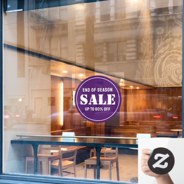 Autocollant Pour Fenêtre Vente de magasin d'affaires violet moderne personn (Fenêtre de café)